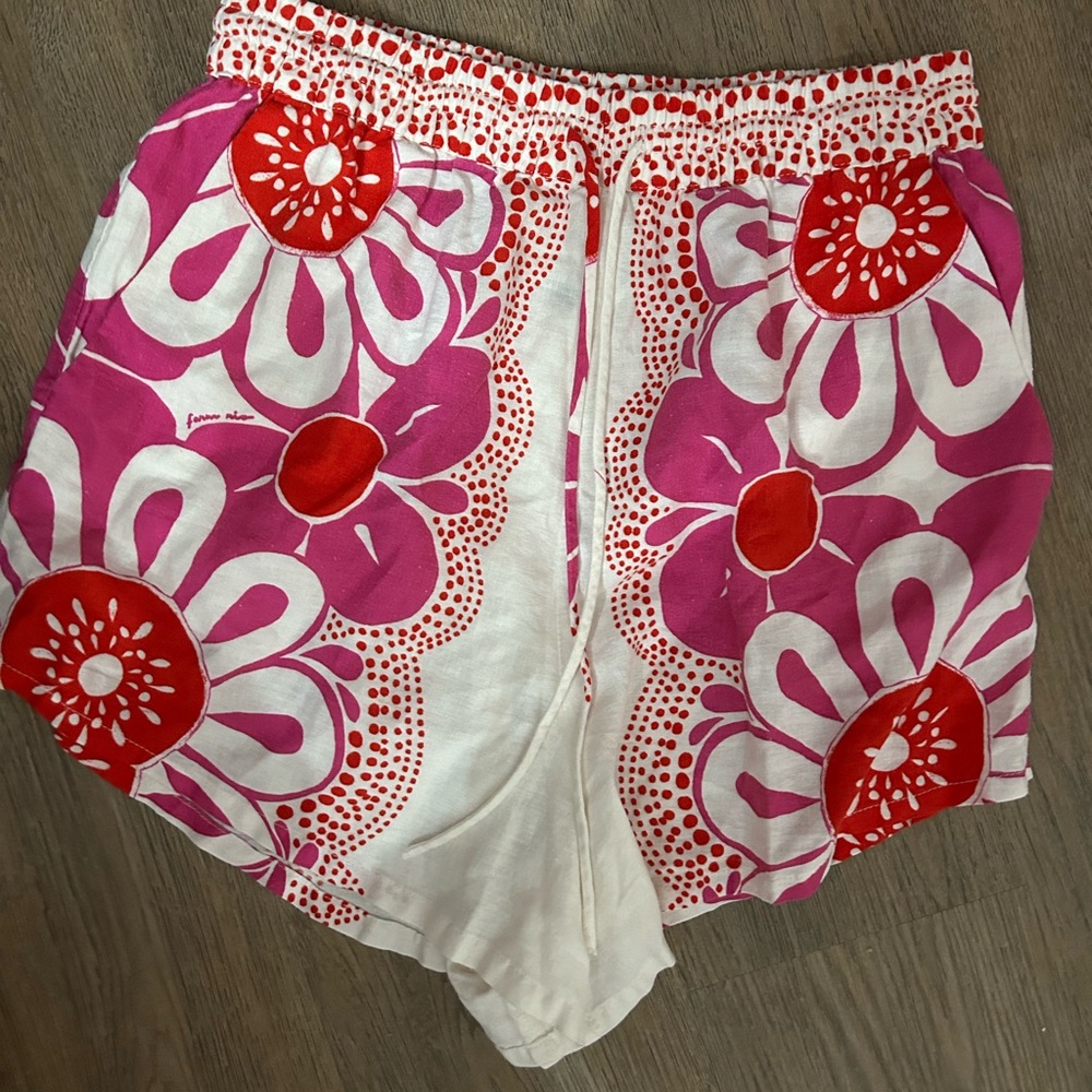 FARM Rio Pink and Red Floral Shorts